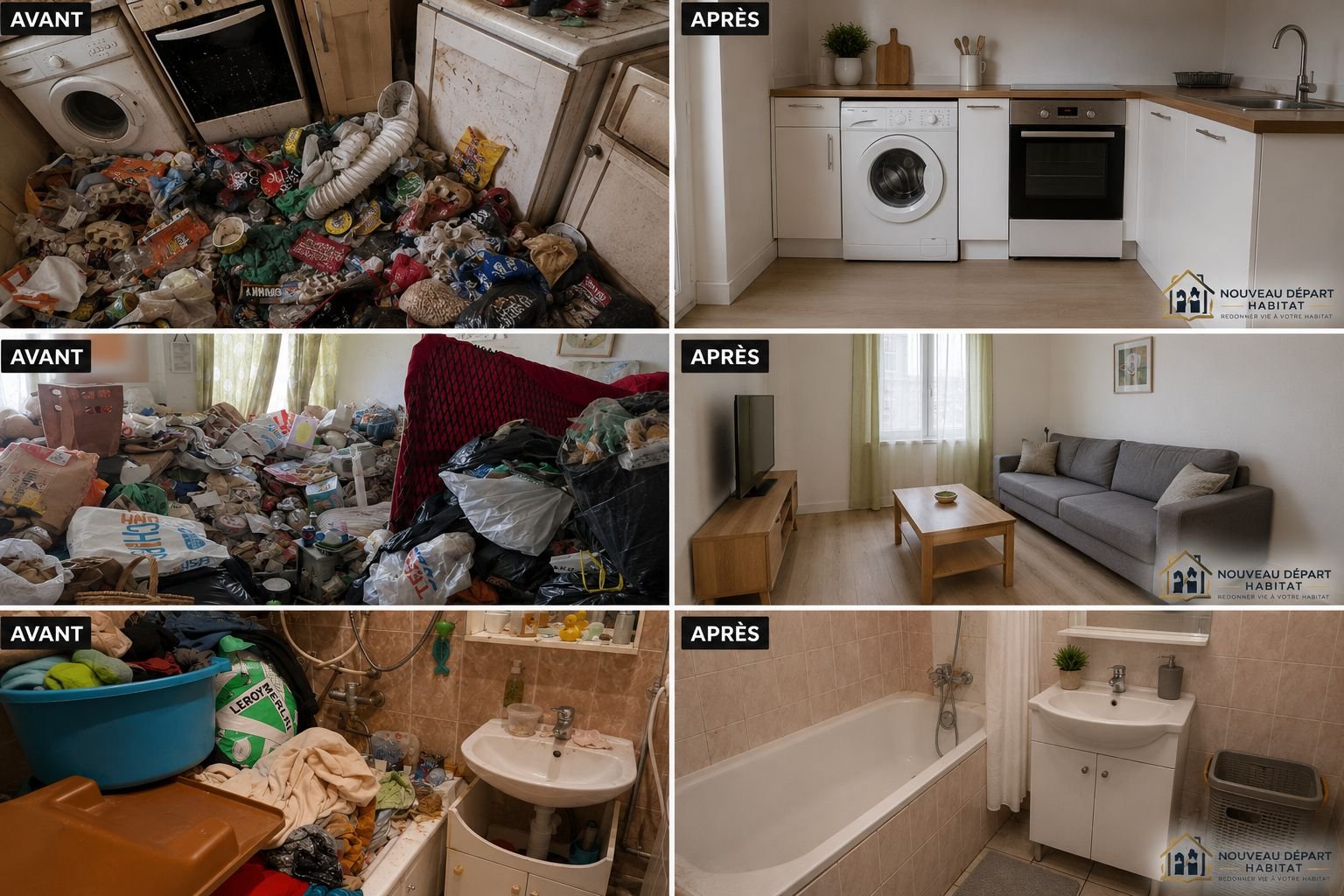 Avant / après : cuisine, salon et salle de bain rénovés